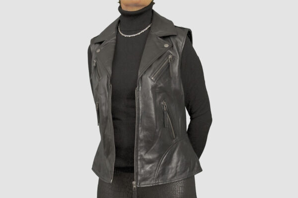 Black Leather Vest For Women