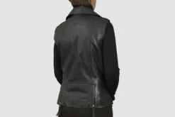Alternative view of Black Leather Vest For Women | WBV2