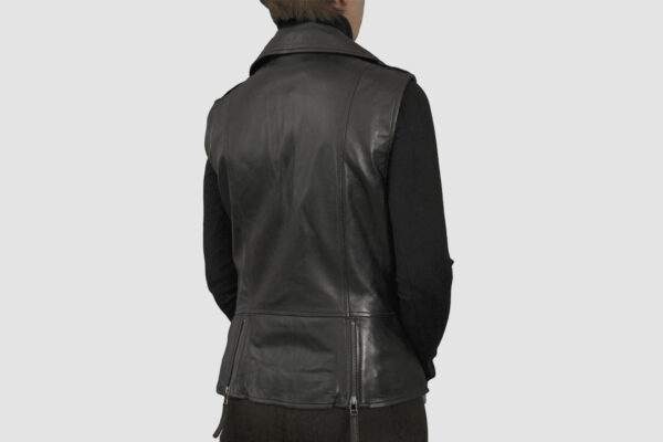 Alternative view of Black Leather Vest For Women | WBV2