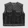 Black Leather Vest Men's Hunt Club Leather Vest