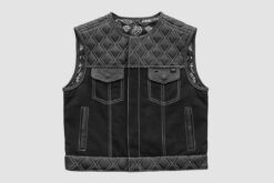 Black Leather Vest Men's Hunt Club Leather Vest