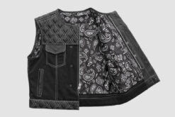 Alternative view of Best Black Leather Vest Men's Hunt Club - Premium Leather Fashion | AH 101062