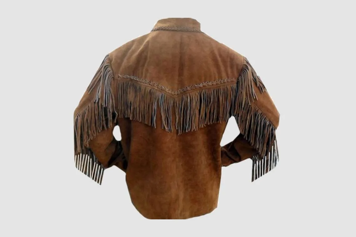 Brown Leather Cowboy Jacket - Image 2