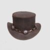 El Dorado Leather Top Hat With Concho Band