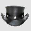 El Dorado Black Leather Top Hat Pale Rider Buffalo Nickel Band, TH104B