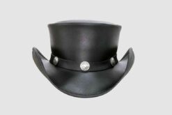 El Dorado Black Leather Top Hat Pale Rider Buffalo Nickel Band, TH104B