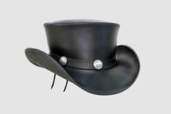 El Dorado Black Leather Top Hat Pale Rider Buffalo Nickel Band, TH104B