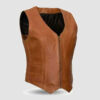 Brown Leather biker Vest for Women