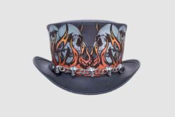 El Dorado Leather Top Hat with Skulls Band