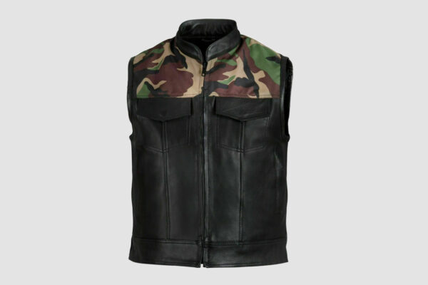 Men's Camouflage Leather Vest