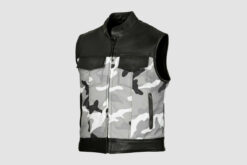 Men's camouflage leather vest