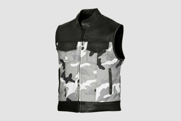 Men's camouflage leather vest
