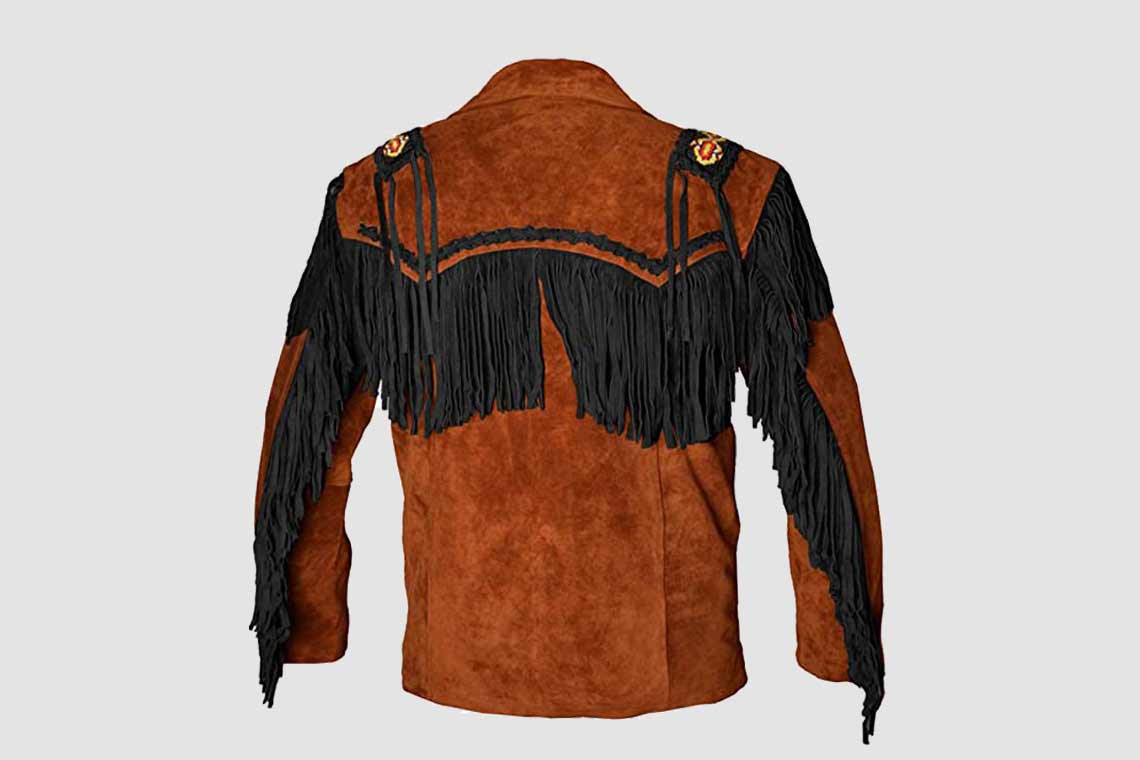 Brown Cowboy Leather Jacket With Fringes: Ultimate Style and Comfort | Mj1020154 - Image 2