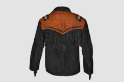 Alternative view of Men's Black Western Fringe Suede Jacket