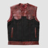 Crocodile Plated Red Wax Vest, Hunting Leather Vest