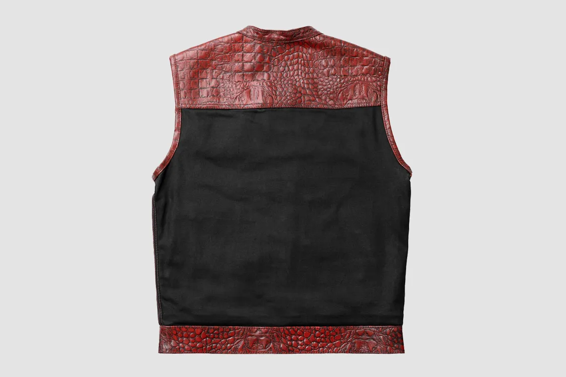 Crocodile Plated Red Wax Vest - Luxurious - Comfortable | CRLV21 - Image 2