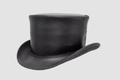 Alternative view of El Dorado Black Leather Top Hat Unbanded | TH108A