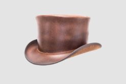Alternative view of El Dorado Brown Leather Top Hat Unbanded | TH108B