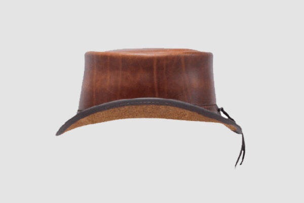 El Dorado Brown Leather Top Hat Simple Band, TH115A