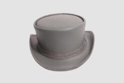 Grey Knight Leather Top Hat