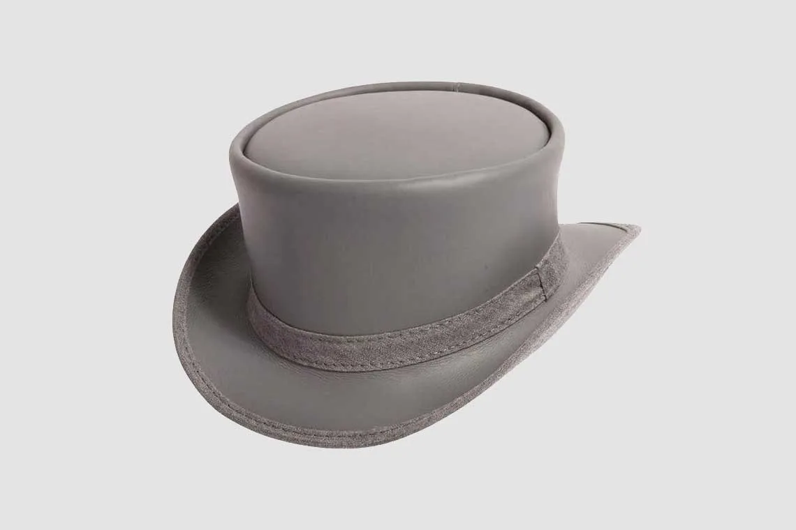 Gray Knight Leather Top Hat – Heritage Victorian Style - Image 2