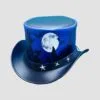 Blue Leather El Dorado Top Hat - Halloween Hat