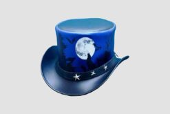 Blue Leather El Dorado Top Hat - Halloween Hat