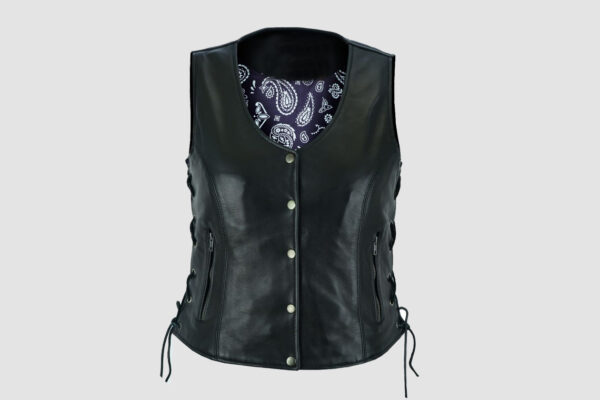 Leather Motorcycle Vest for woman