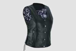 Alternative view of Leather Motorcycle Vest For Woman, WBV9