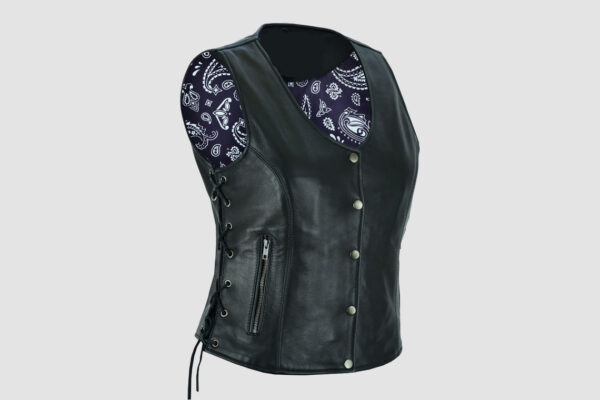 Alternative view of Leather Motorcycle Vest For Woman, WBV9