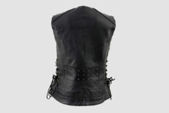 Leather Vests For Women With Rivets & Sides Laces