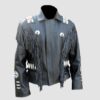 Black Leather Western Jacket For Sale