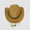 Aussie Light Brown Leather Hat Outback Western Cowboy Style