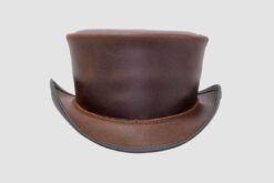 Marlow Brown Leather Top Hat Unbanded, TH109B