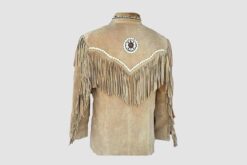 Alternative view of Beige Suede Fringe Jacket