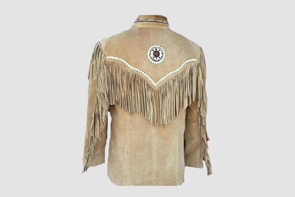 Alternative view of Beige Suede Fringe Jacket