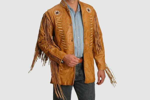 Brown Leather Cowboy Jacket