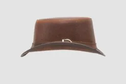 Bromley Brown Leather Top Hat With Carriage Band