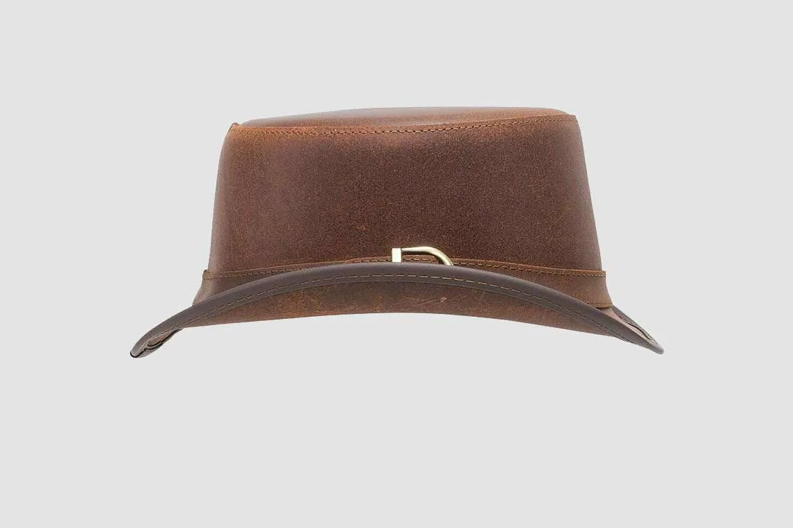 Bromley Brown Leather Top Hat With Carriage Band