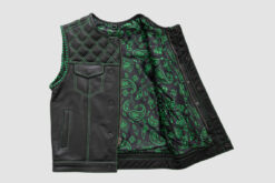 Alternative view of Mens Hunt Club Green Diamond Leather Vest | GHCV21