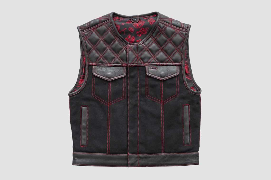 Men's Stinger Biker Vest Hunt Club Leather Vest