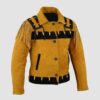 Cowboy Black And Brown Suede Jacket With Fringes