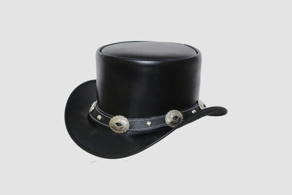 El Dorado Black Top Hat With Concho Band