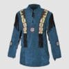 Woman Western Native American Blue Suede Shirt