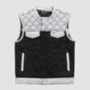 Men's white leather hunt club biker vest
