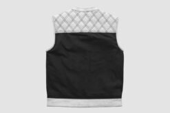 Alternative view of Men's white leather hunt club biker vest | HCLV50