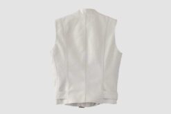 Women's White Leather Biker Vest