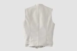 Women's White Leather Biker Vest
