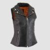 Women Rivets Fashion Leather Vest