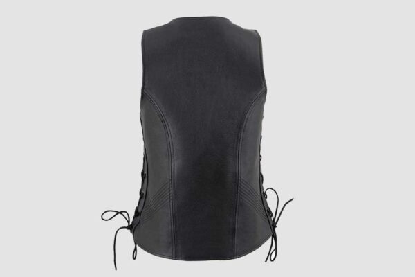 Alternative view of Women's Motorcycle Leather Vest With Side Laces | WBV15